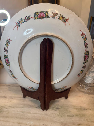 rose medallion plate and stand