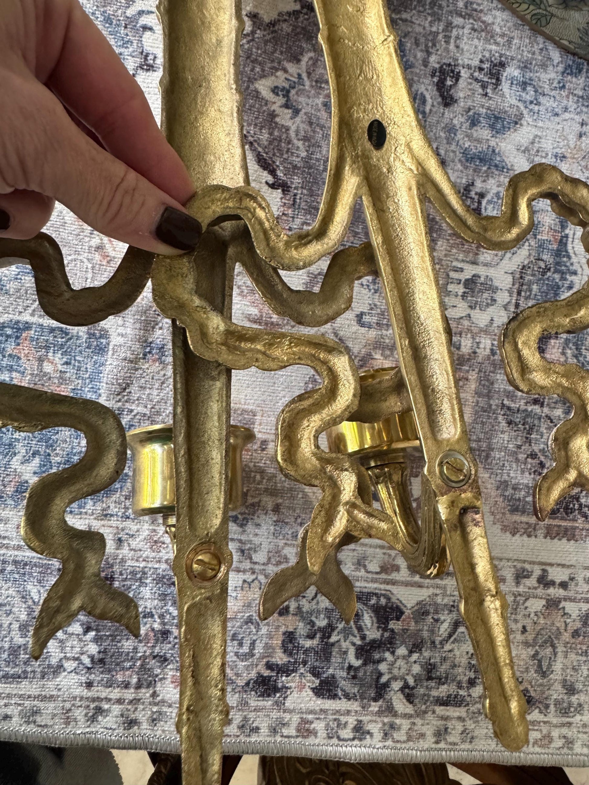 Bow Brass Sconces Candle Holder Pair MCM Sconces Beautiful Brass Sconces Bow Hanger