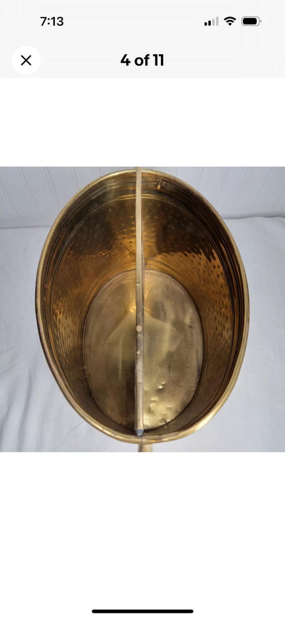 brass magazine bucket bin brass divided wood bucket