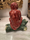 Italian Ceramic Monkey Figure MCM Ceramic Signed Monkey Made in Italy