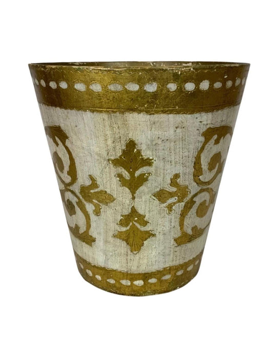 Florentine waste basket 
gold made in Italy basket