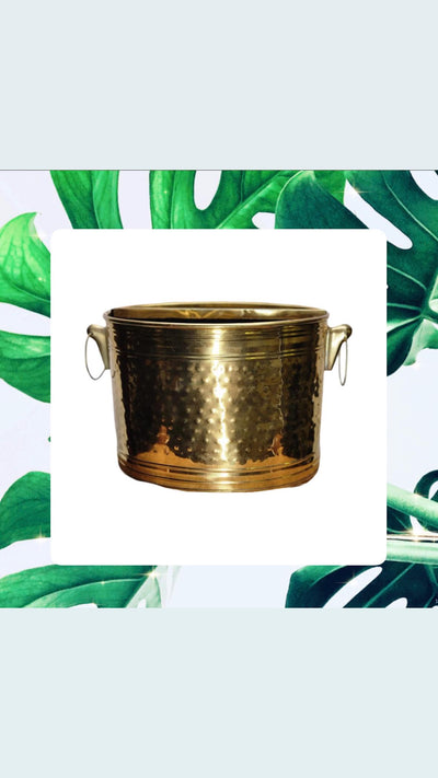brass magazine bucket bin brass divided wood bucket