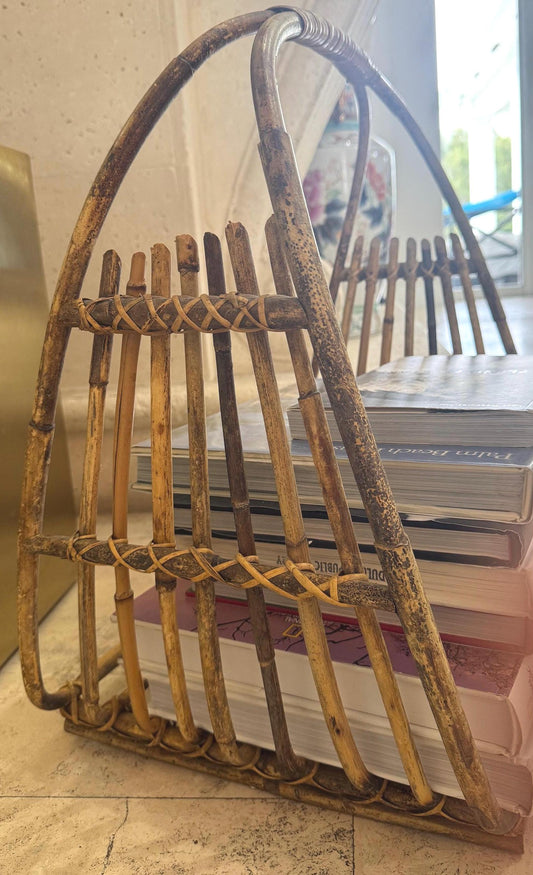 burnt bamboo magazine rack