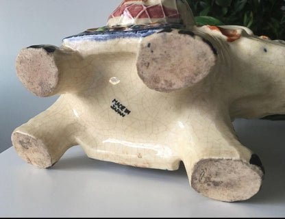 Elephant Planter MCM Ceremonial Elephant from Japan 8 inches