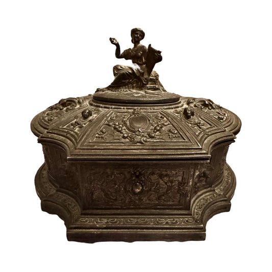 Renaissance Jewelry Box Silver plated Copper Jewel Box Stunning Collector Piece