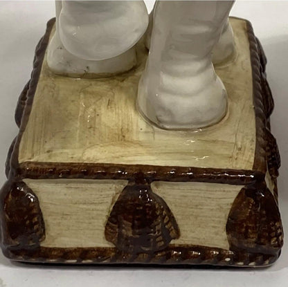 Elephant Bookends Fitz And Floyd White Elephant Book end Elephant Figures MCM Hollywood Regency Trunk up elephants