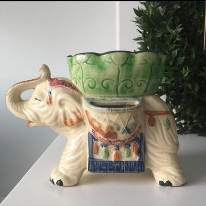 Elephant Planter MCM Ceremonial Elephant from Japan 8 inches
