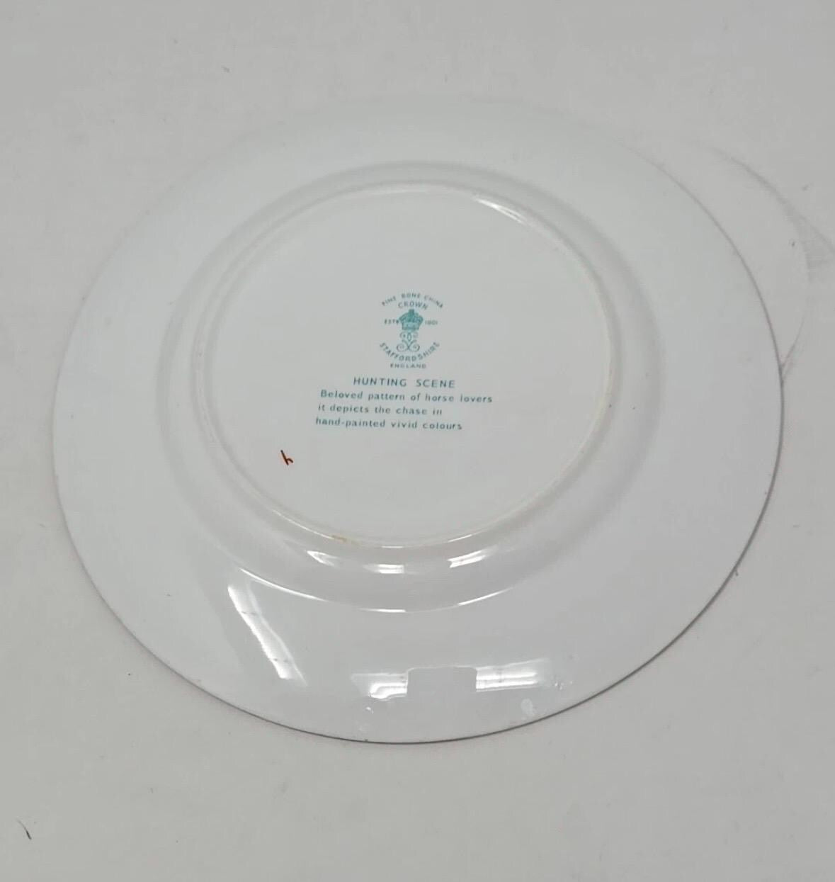 crown staffordshire Hunt Scene plates equestrian Staffordshire dinner plate salad plate set