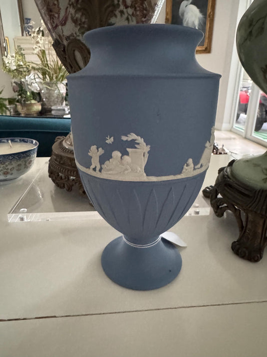 Blue Wedgwood Vase 9 inch Lavender Vintage Wedgwood