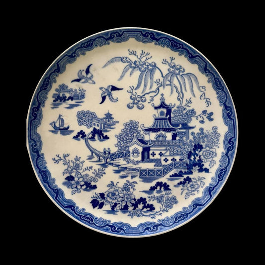 blue mandarin maruta japan blue willow dinner plate