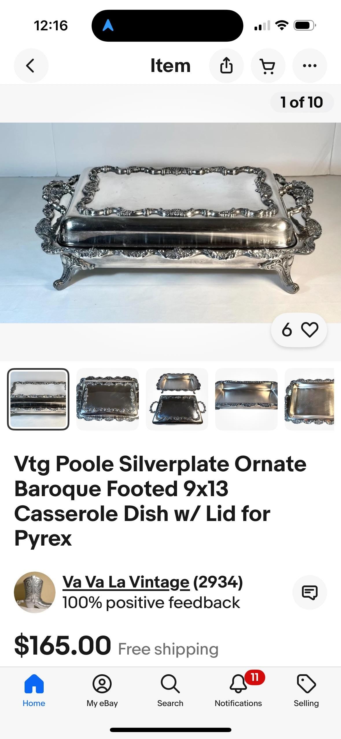 Poole Silver Large Serving Dish Lidded Vintage Silver
