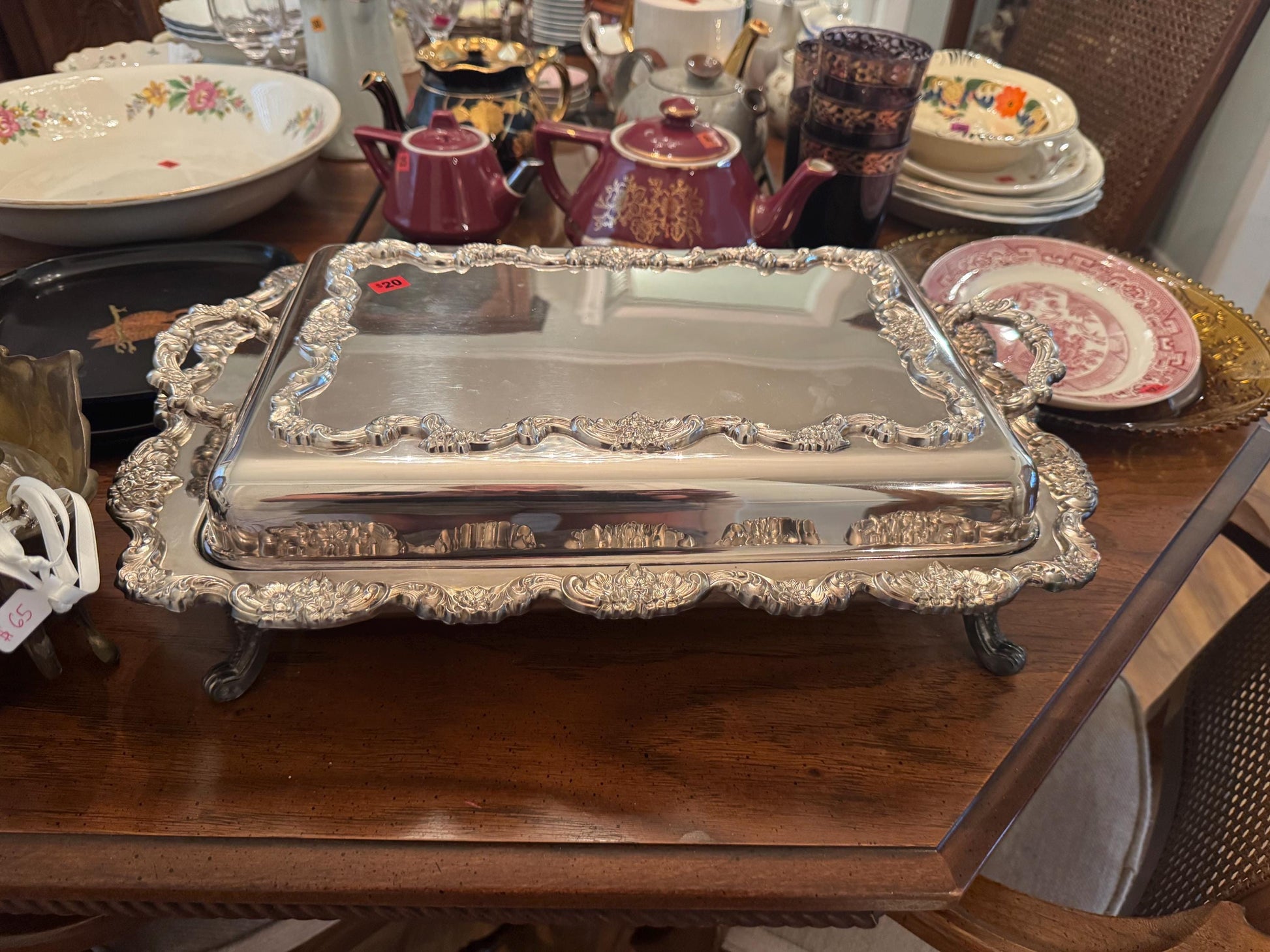 Poole Silver Large Serving Dish Lidded Vintage Silver