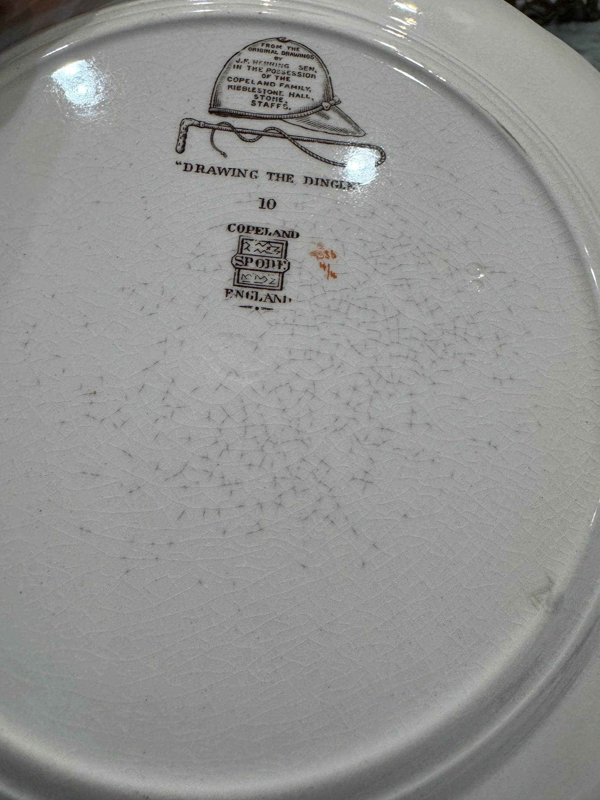 Copeland Spode Dinner plates Drawing Dingle, The Kill, Going to Halloa
