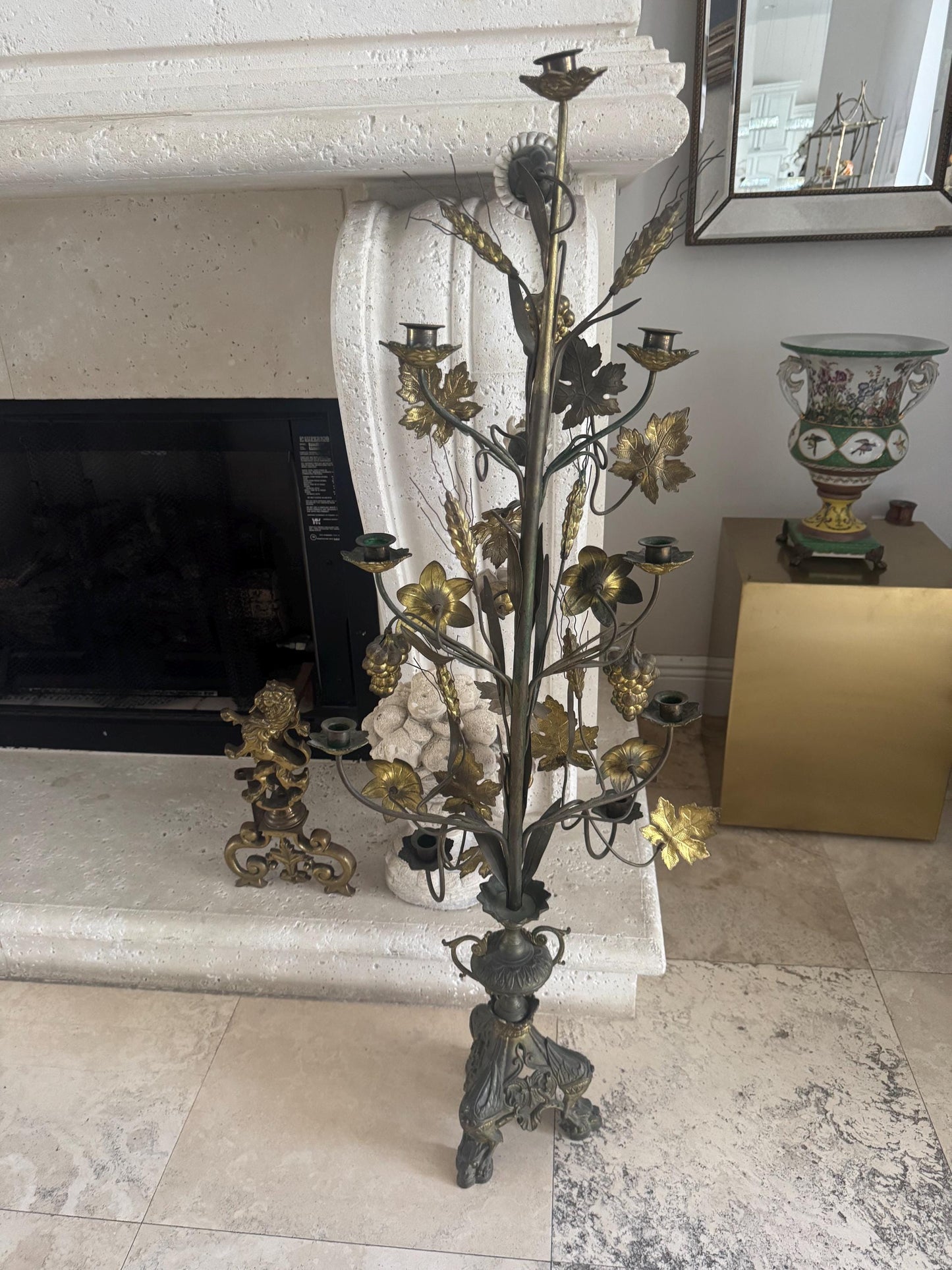 French Altar Candelabra Antique Candelabra from France