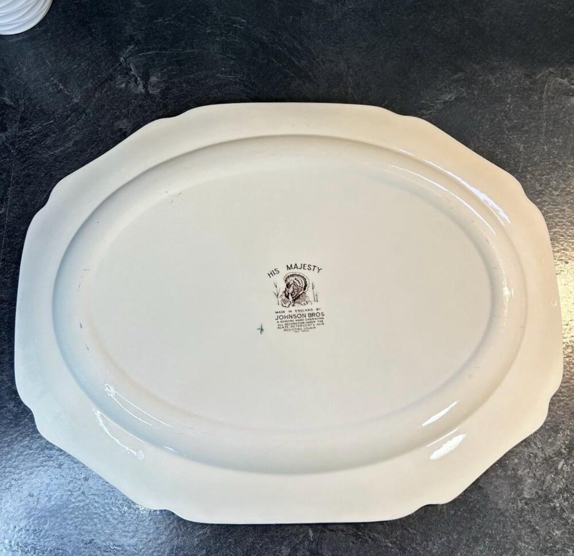 Turkey Platter His Majesty Johnson Sons made England Large Thanksgiving Serving piece