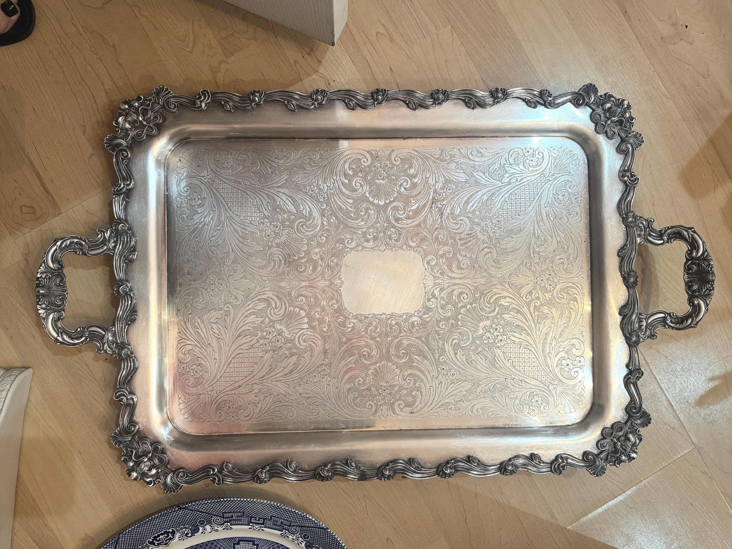 silver oranate tray