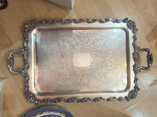 silver oranate tray