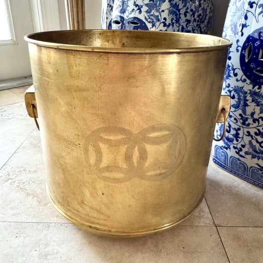 brass double happiness planter
