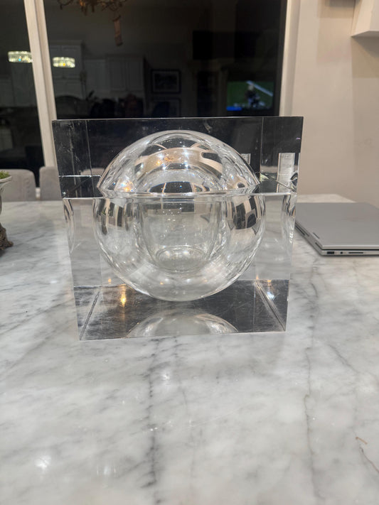 Italian Lucite Ice Bucket in the Style of Albrizzi - Mid-Century Modern Barware