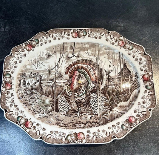 Turkey Platter His Majesty Johnson Sons made England Large Thanksgiving Serving piece