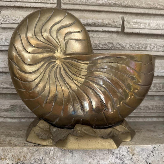 brass shell planter vintage