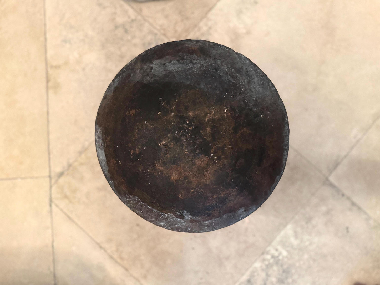 Antique Hand Hammered Copper bucket with Iron Handles Rustic Copper Bucket vintage decor