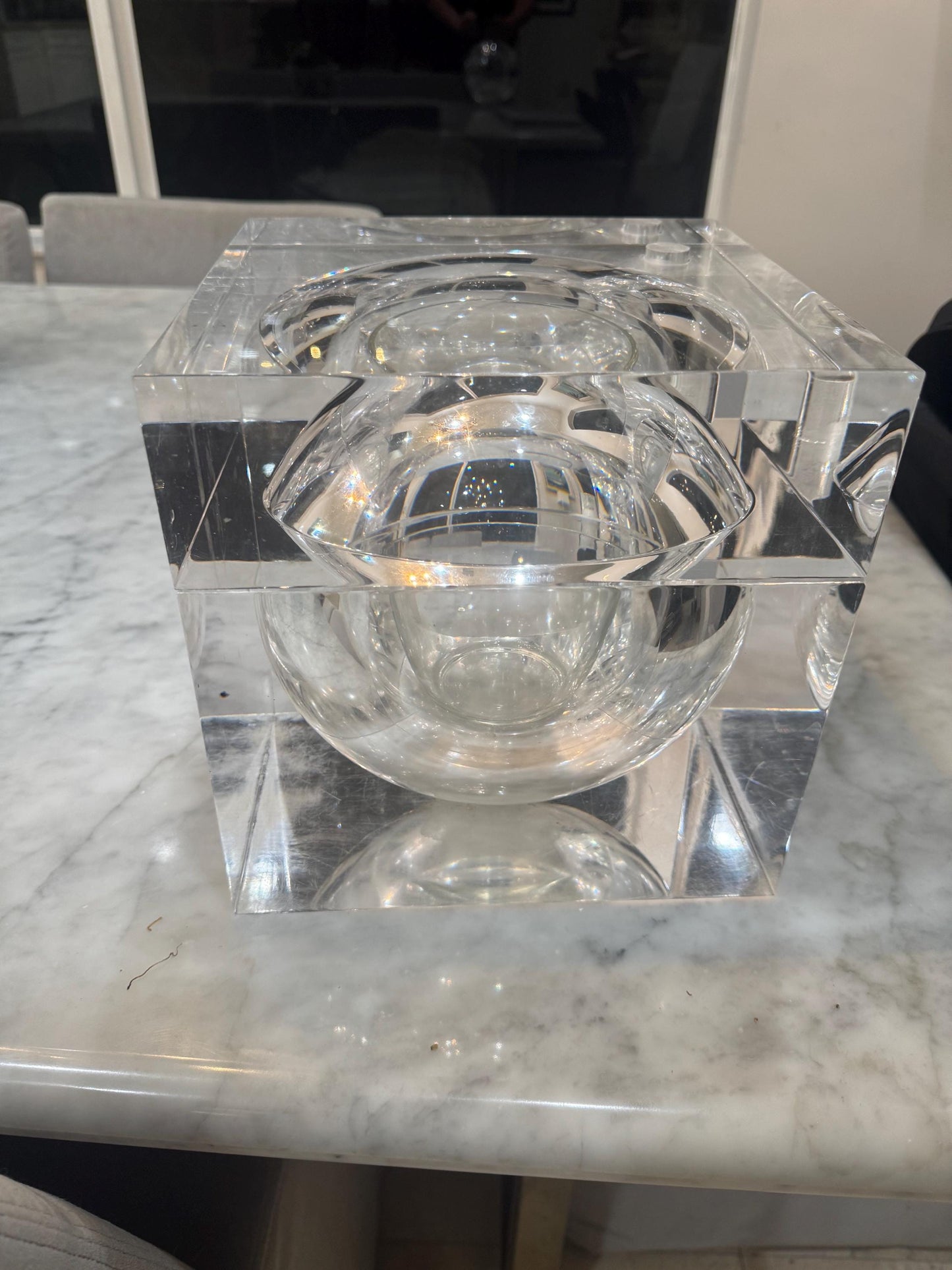 Italian Lucite Ice Bucket in the Style of Albrizzi - Mid-Century Modern Barware