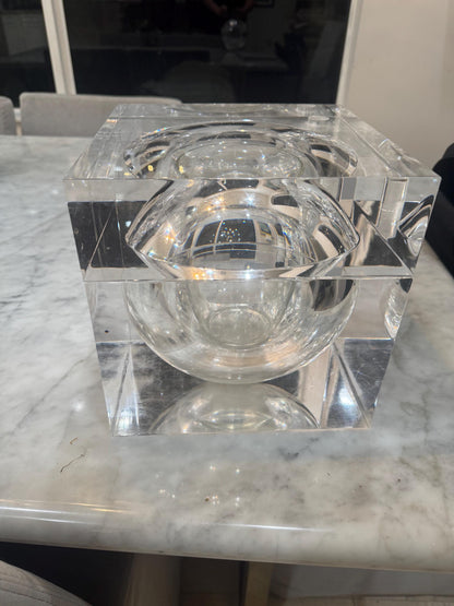 Italian Lucite Ice Bucket in the Style of Albrizzi - Mid-Century Modern Barware