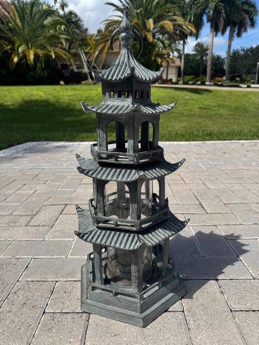 pagoda hurricane lantern glass insert for candle