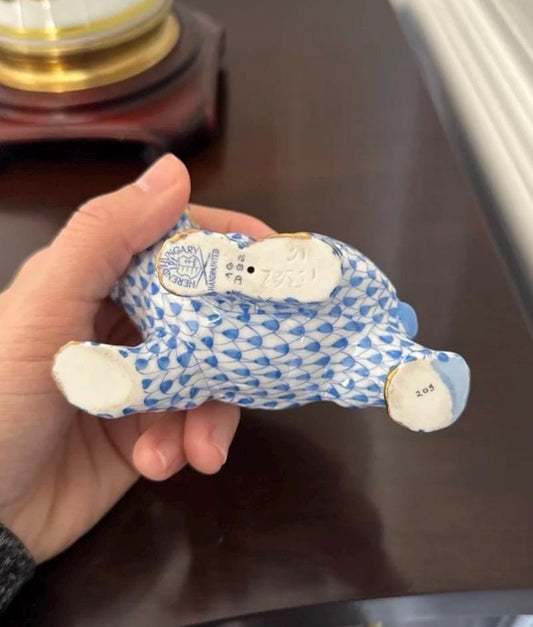 Blue Herend Bear Figurine very collectible