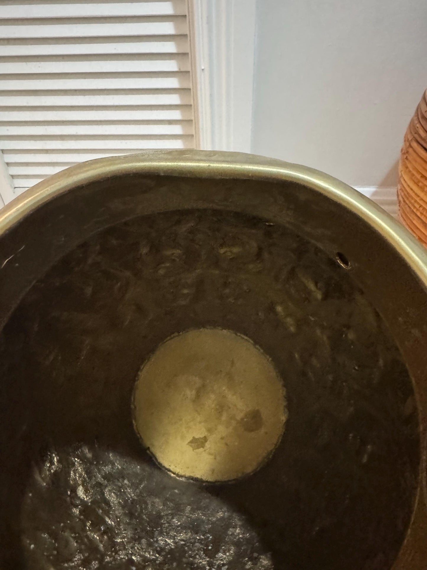 Brass Temple Jar Floor vase with lid vintage brass vase jar