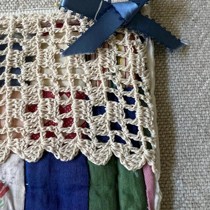 Hand made stockings vintage quilt Christmas stockings set of 2 pristine condition