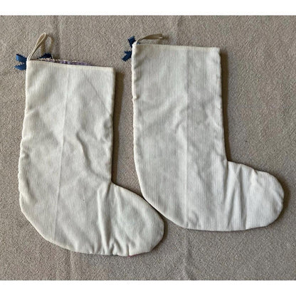 Hand made stockings vintage quilt Christmas stockings set of 2 pristine condition