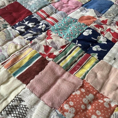 Hand made stockings vintage quilt Christmas stockings set of 2 pristine condition