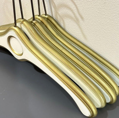 Clothing Hangers Hollywood Regency Vintage Bridal or Display Ivory gold Florentine style hanger set RARE