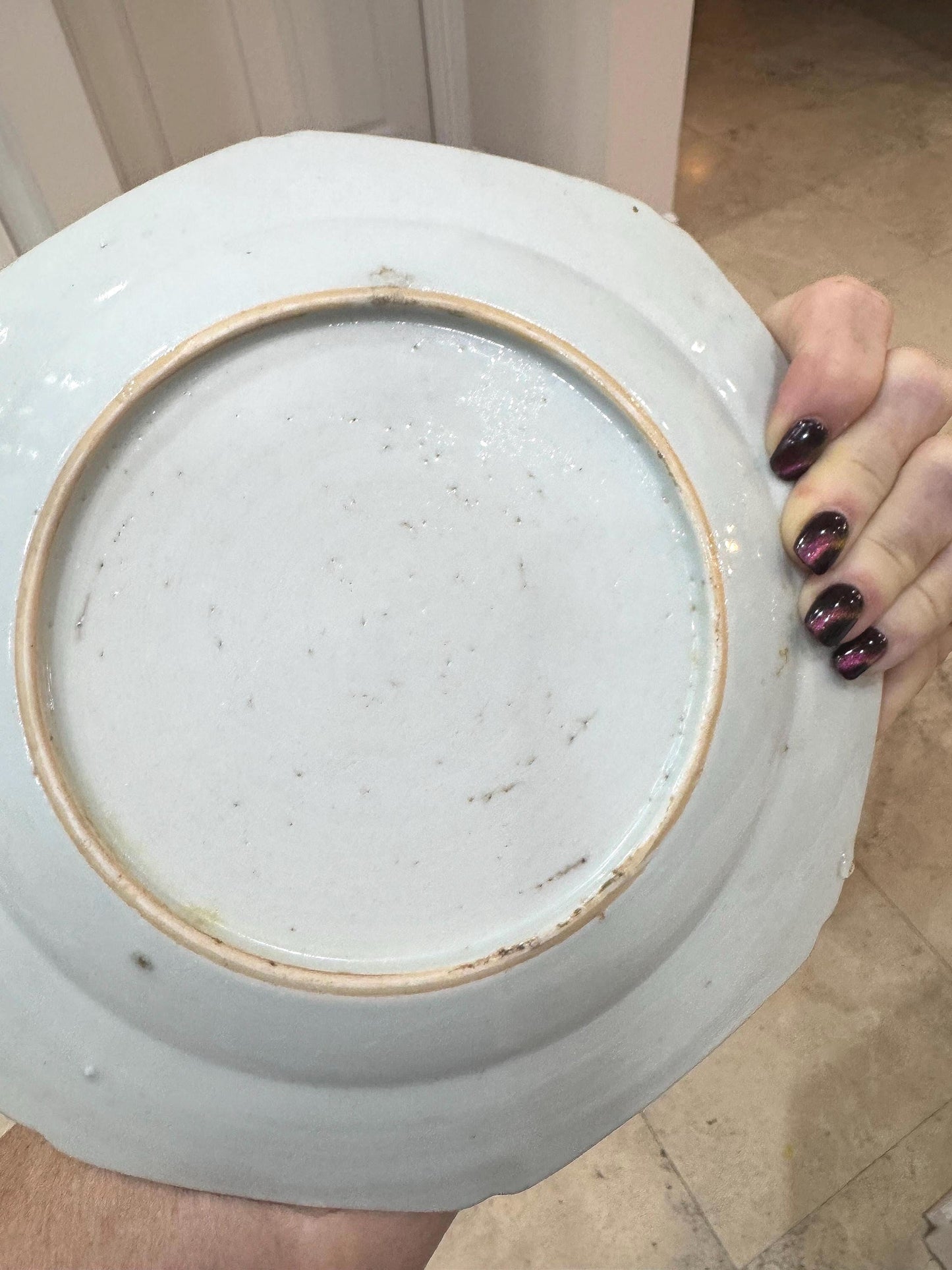 Famille Rose Qianlong octagon plates Antique rare set of 4