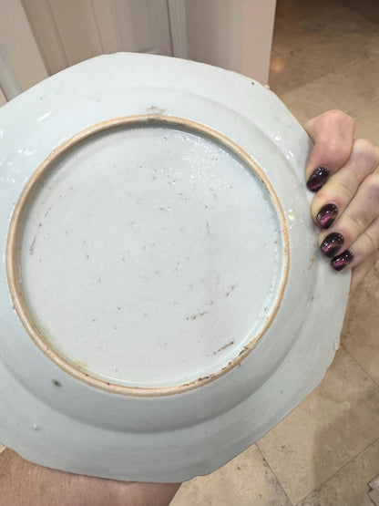 Famille Rose Qianlong octagon plates Antique rare set of 4