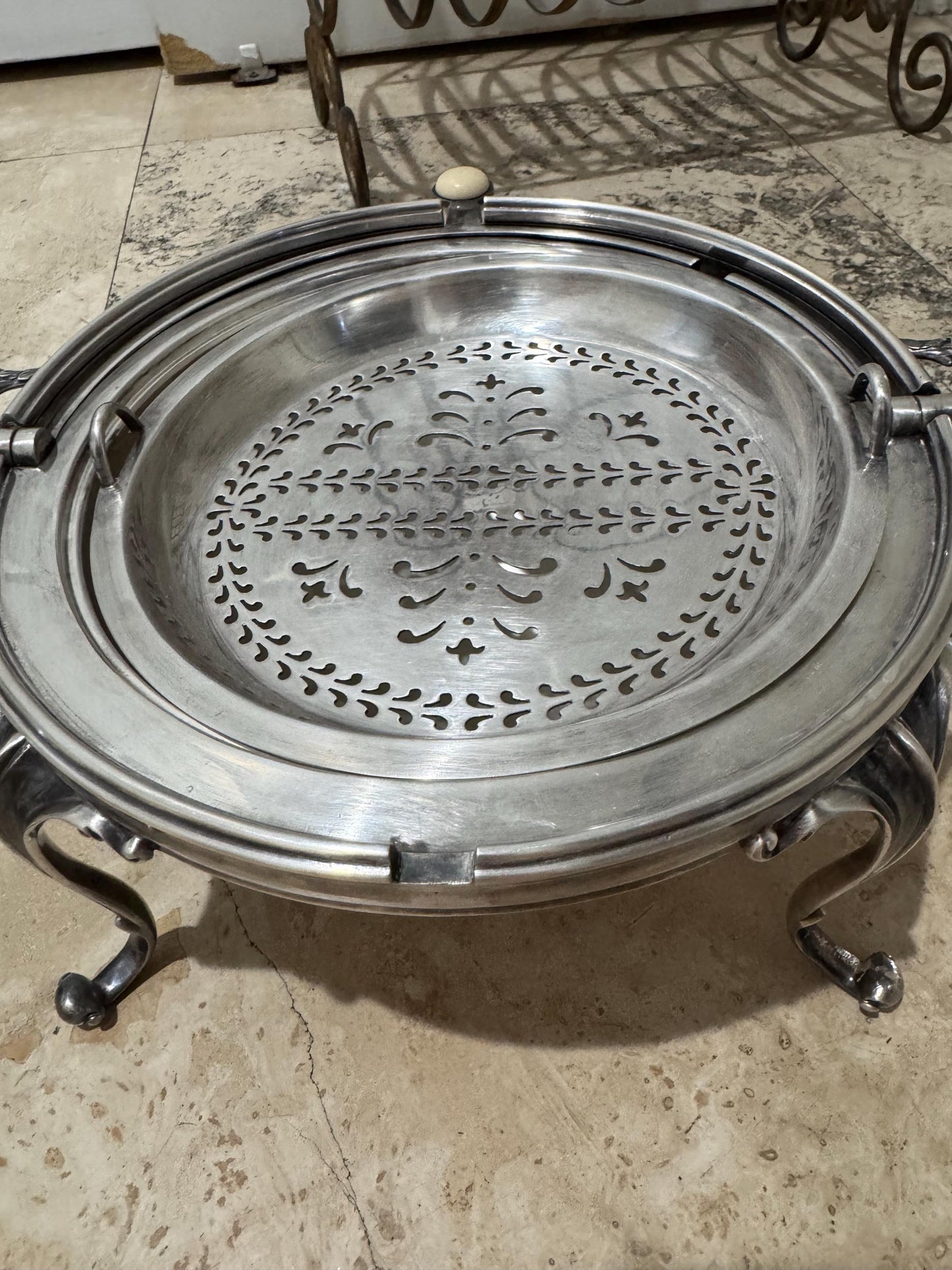 Barker Ellis Silver Dome Server with removable trays made in England beautiful antique