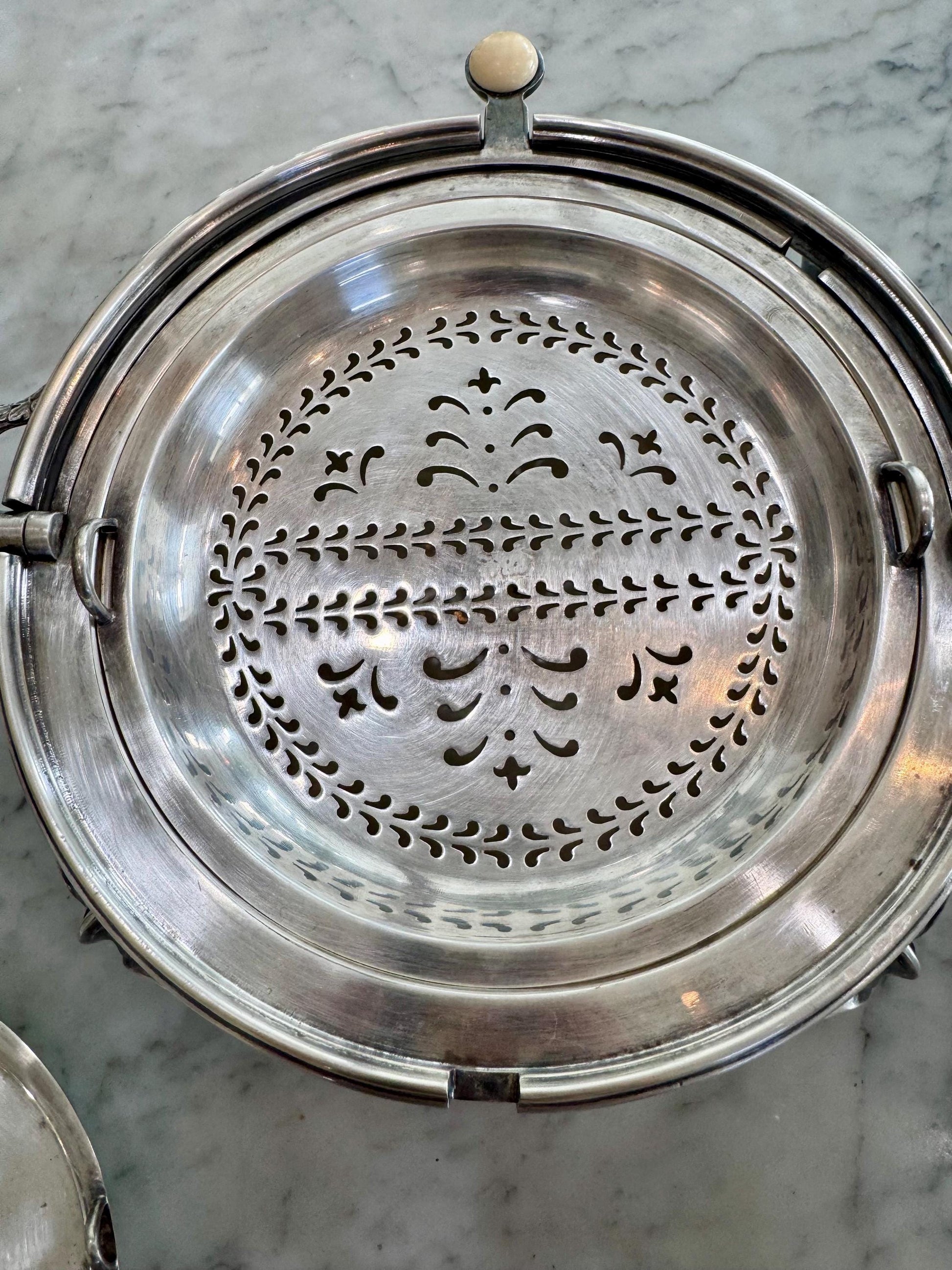 Barker Ellis Silver Dome Server with removable trays made in England beautiful antique