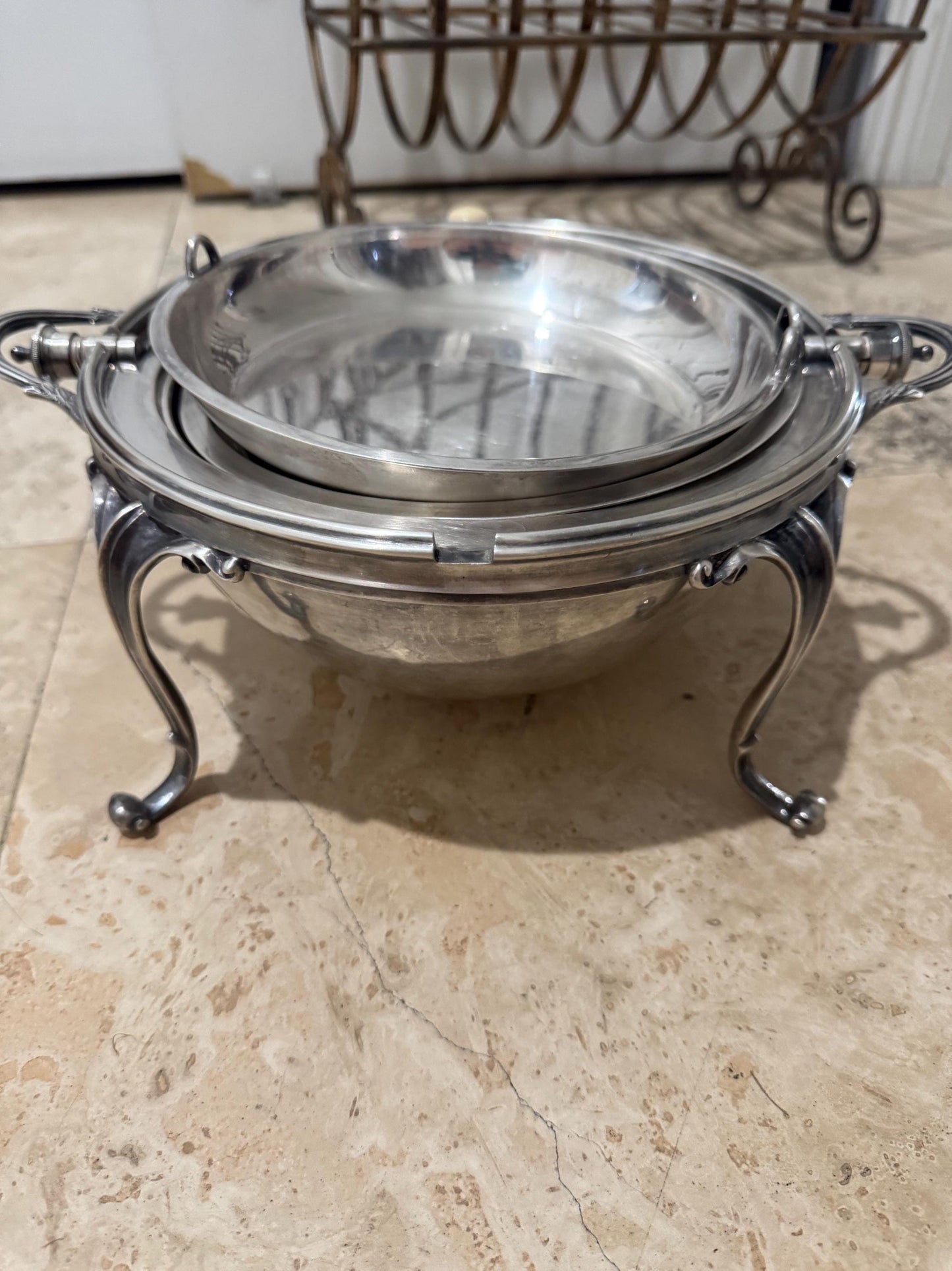 Barker Ellis Silver Dome Server with removable trays made in England beautiful antique