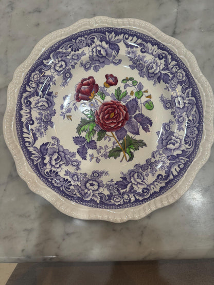 Copeland Spode lavender transferware mayflower dinner plates