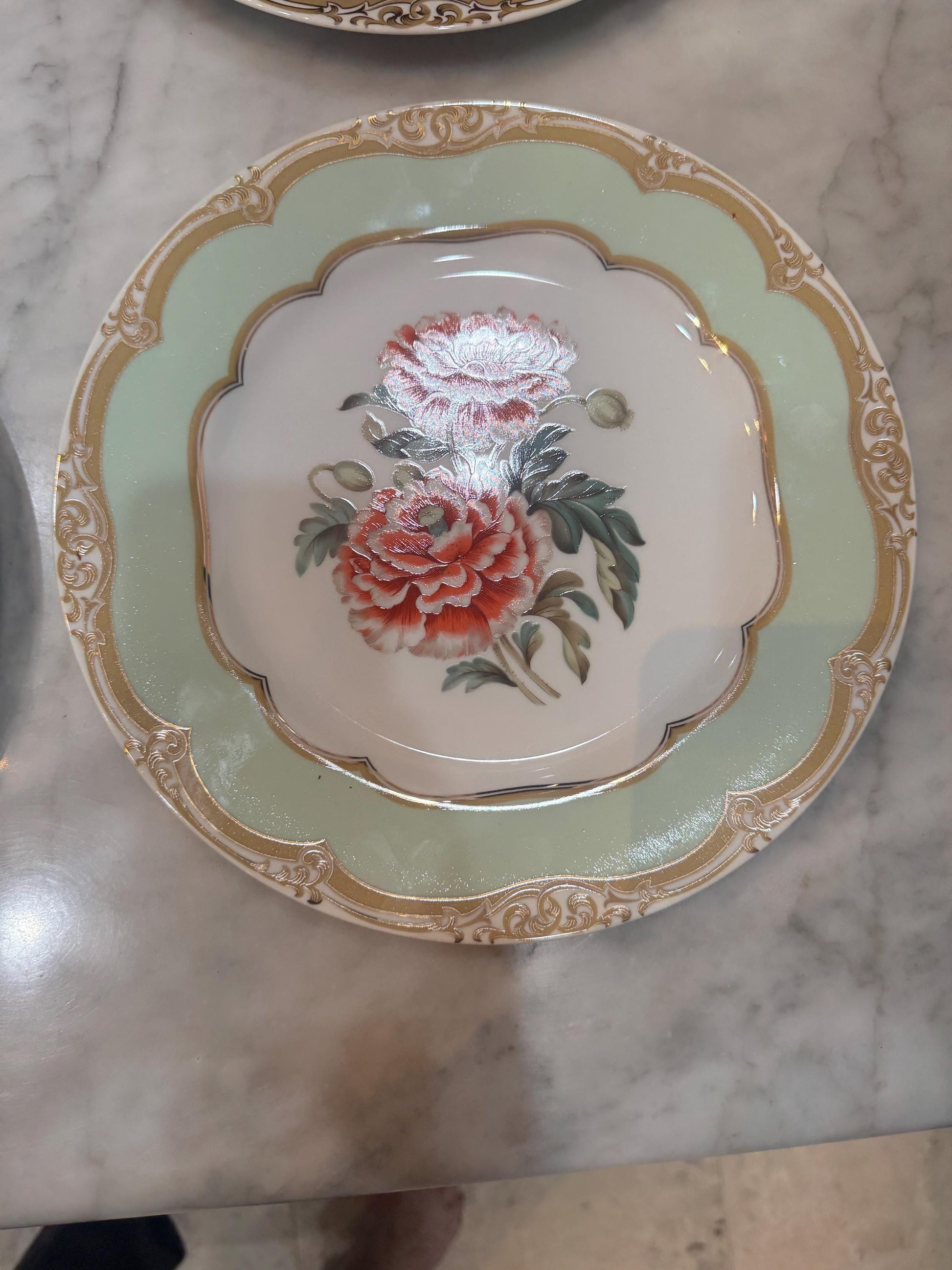 Andrea by Sadek Winterthur Floral plates dinner size set of four