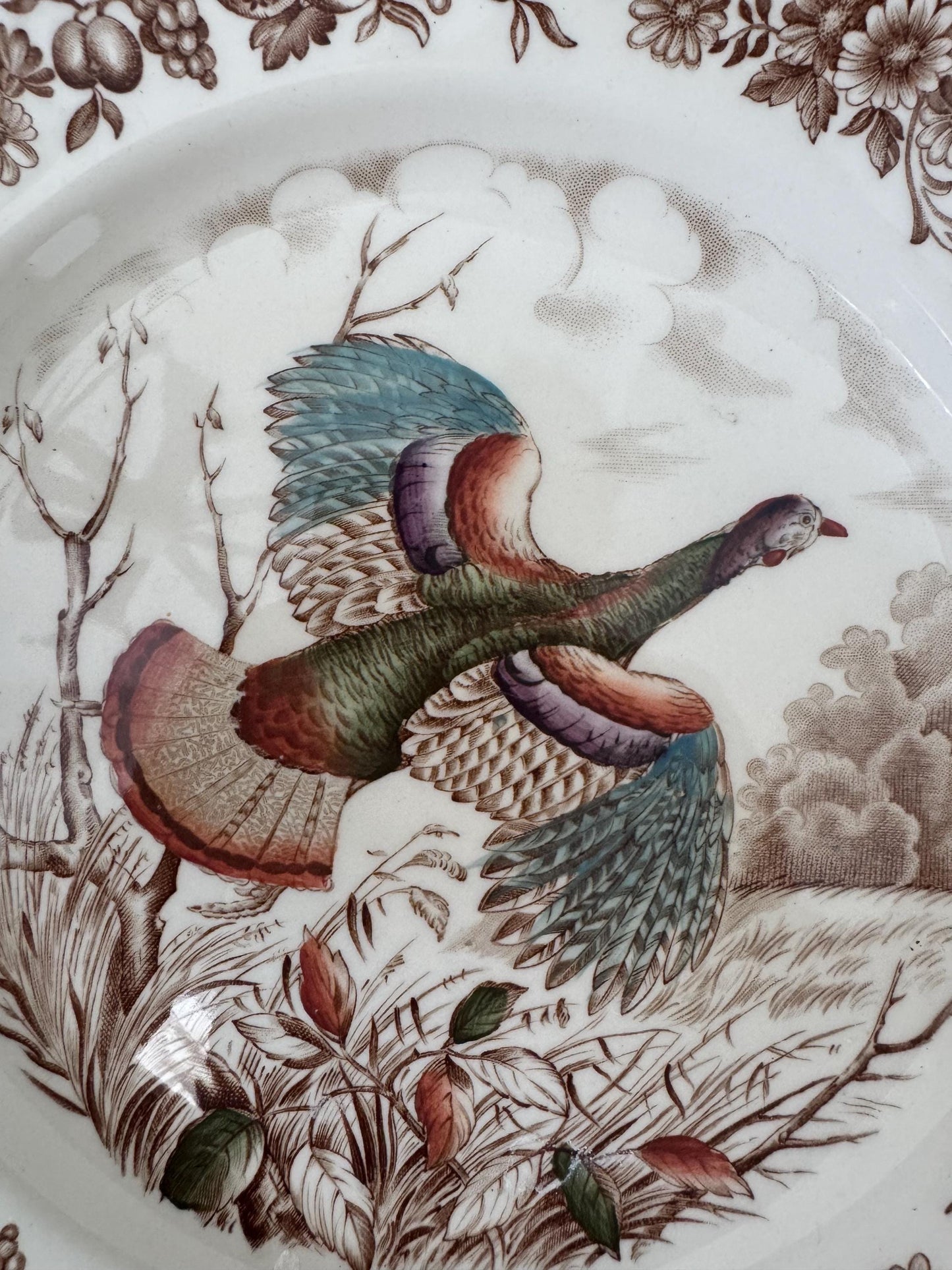 wild turkeys dinner plate windsorware Johnson brothers England