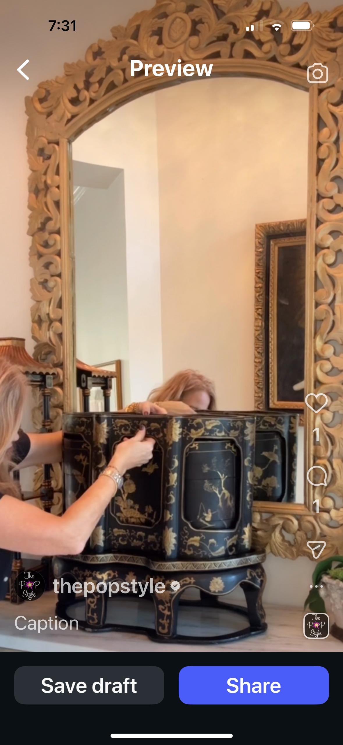 Chinese wedding box vintage black Asian piece brides basket box