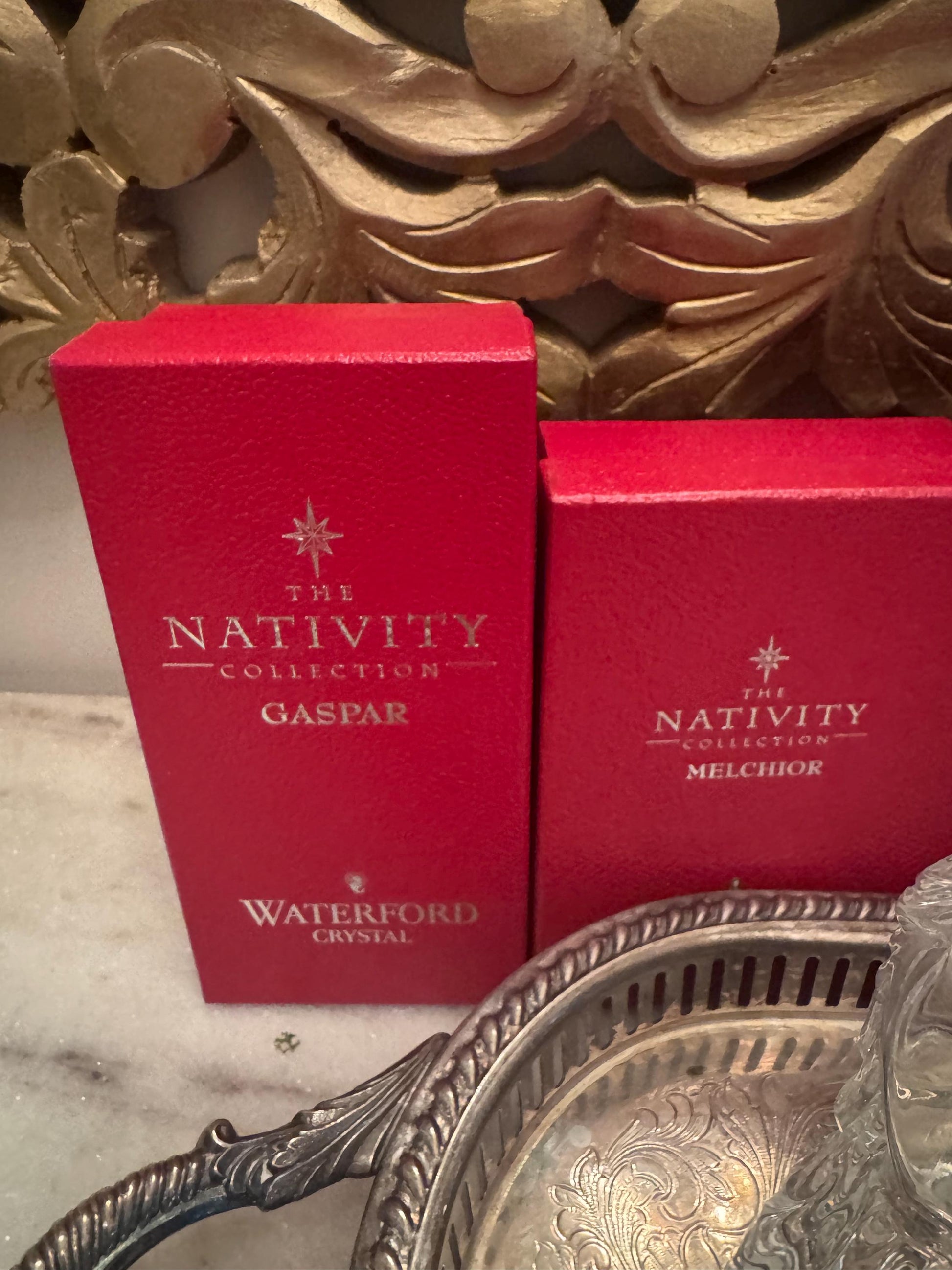 Waterford nativity Irish crystal vintage Waterford made in Ireland boxes and stickers 9 pc holy family 3 wise men angel pristine