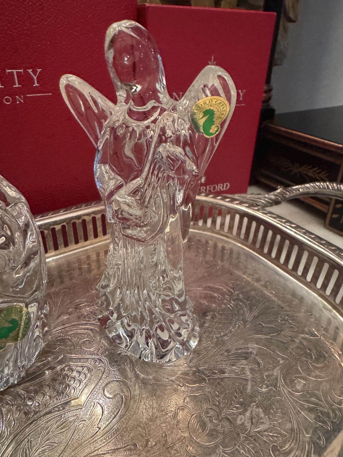 Waterford nativity Irish crystal vintage Waterford made in Ireland boxes and stickers 9 pc holy family 3 wise men angel pristine