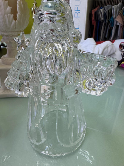 crystal Candkestick Santa’s Pair of Christmas Candkesticks 24% lead Crystal