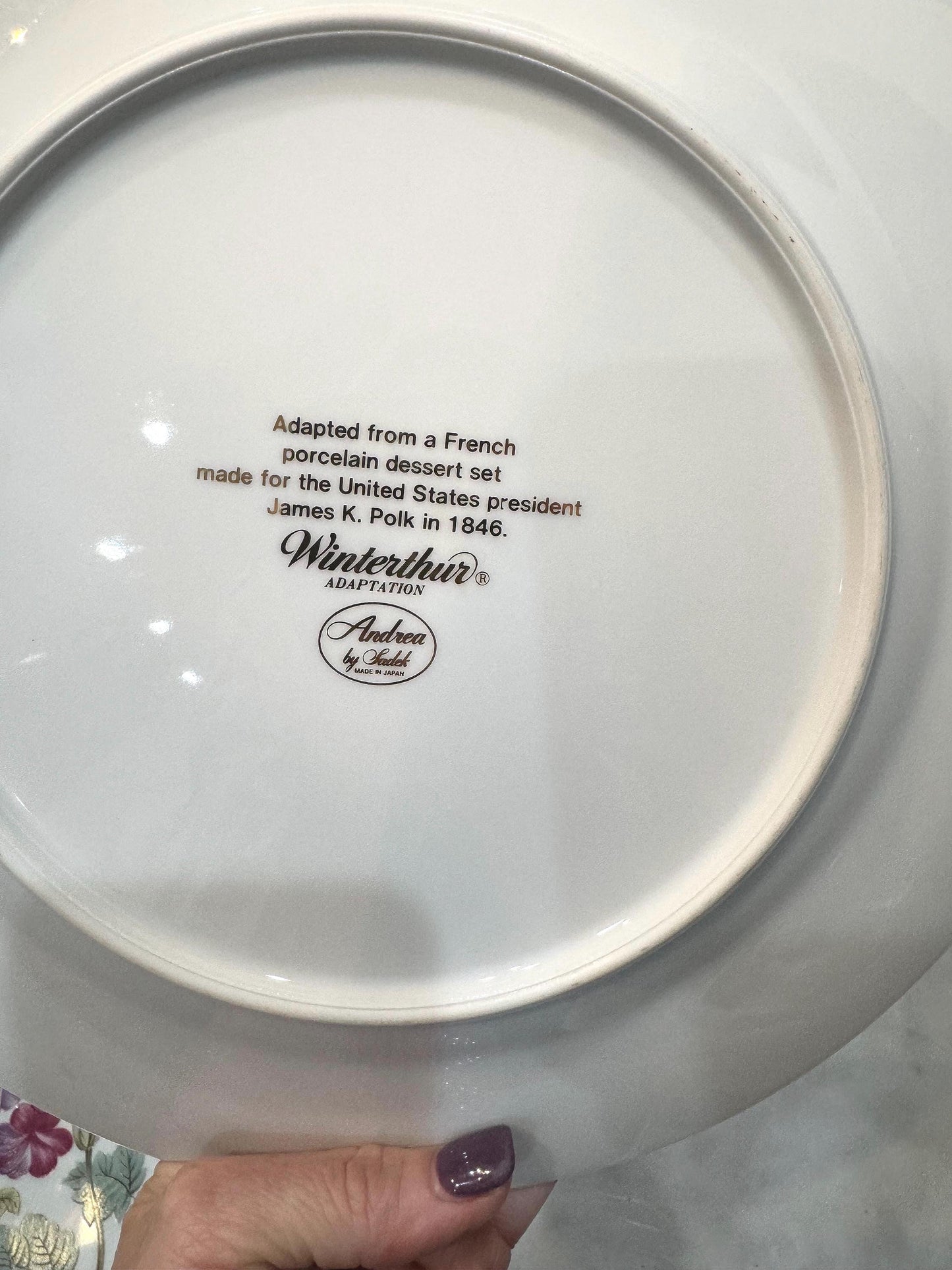 Andrea by Sadek Winterthur Floral plates dinner size set of four