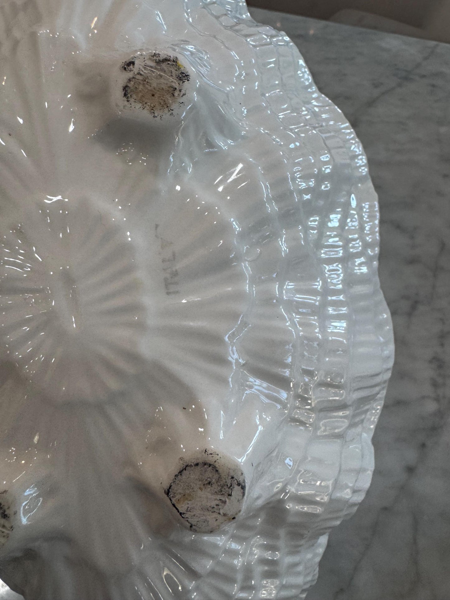 Italian White Shell bowl Beaitiful coastal MCM decor bowl