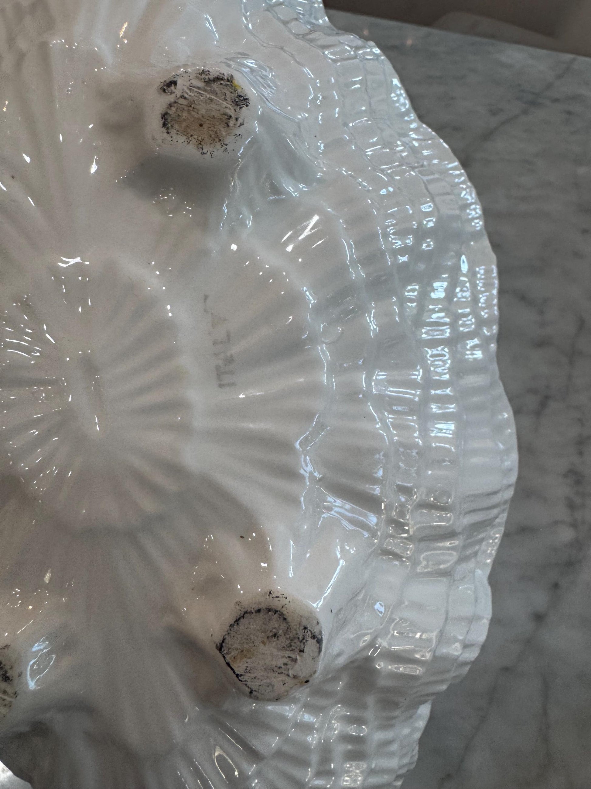 Italian White Shell bowl Beaitiful coastal MCM decor bowl